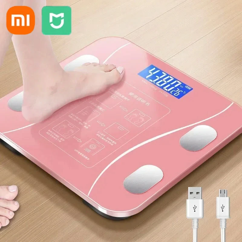Xiaomi Smart Weight Scale Bluetooth Body Fat Scale USB charging Bathroom Household Small Adult Accurate Weight Loss