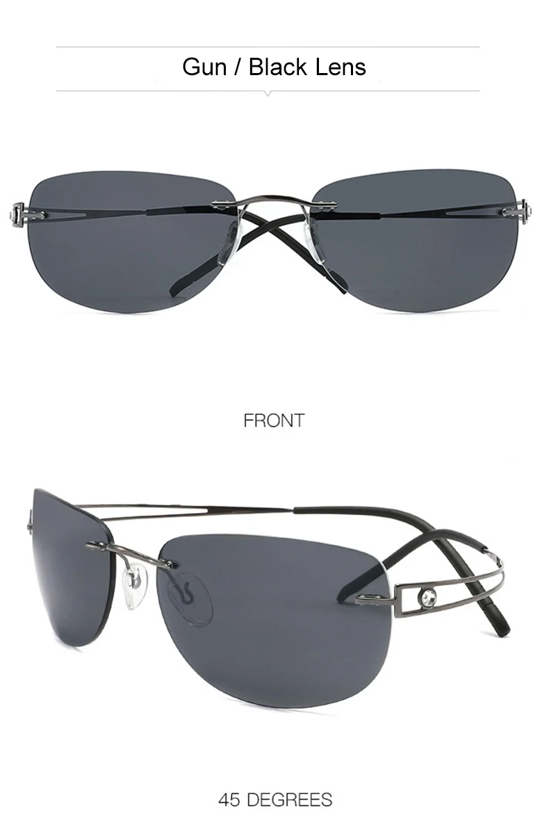 Krasivyy Women's Rimless Oval Screwless Titanium Sunglasses 17