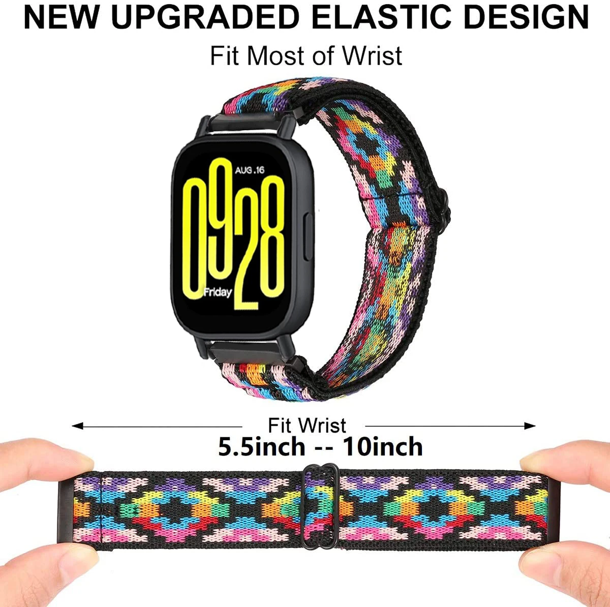 Breathable Adjustable Elastic Nylon Smartwatch Strap Bracelet