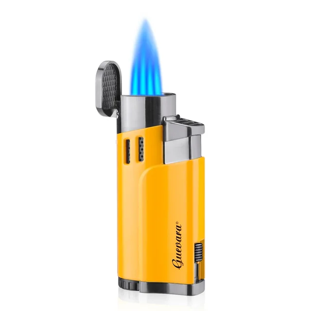 Encendedor De Metal Con Llama Jet Triple - Para Cigarros, Potente, A Gas Butano
