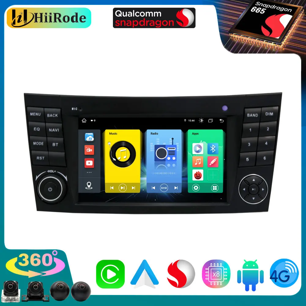 HiiRode Android 12 8G+256G Car GPS Radio For Mercedes Benz E Class W211 CLS C219 2003-2010 Head Unit Stereo BT CarPlay Autoradio 1