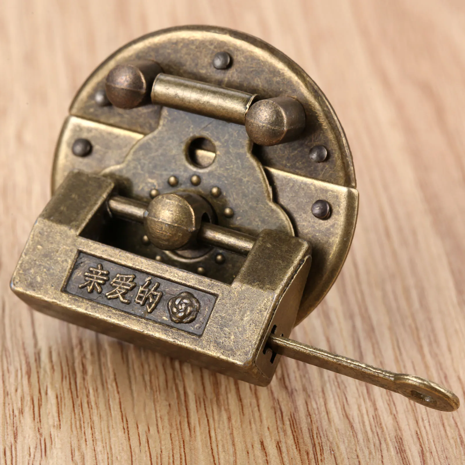 2Pcs Antique Drawer Wood Box Cabinet Door Hasp Lock Hook Latch Butterfly Hinges For Jewellery Fittings Furniture Decorative
