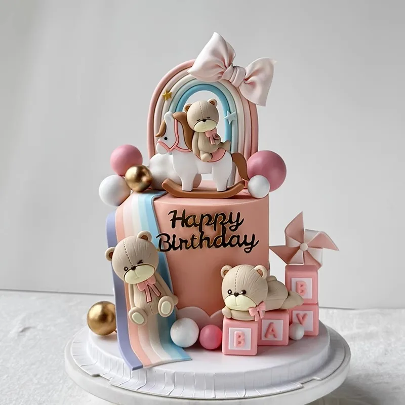 Colorful Rainbow Cake Toppers for Weddings, Baby Showers, and Birthday Parties
