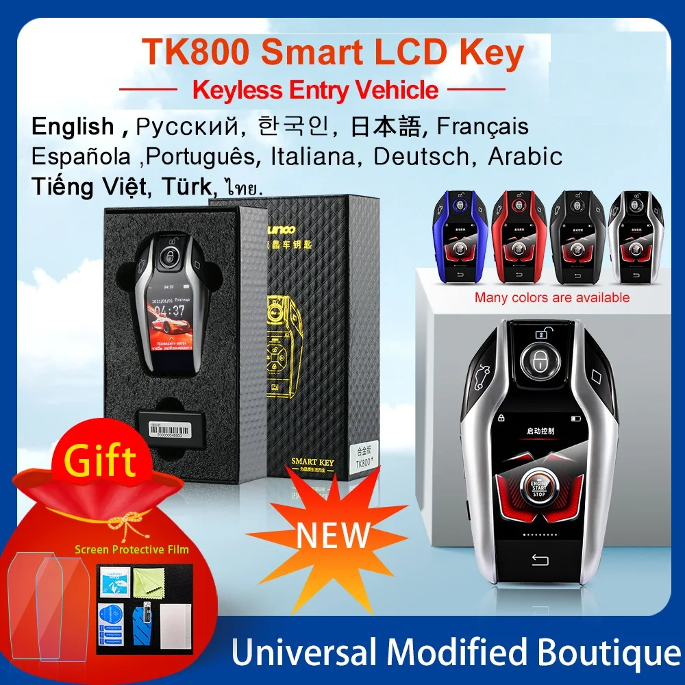 Universal TK800 Multi-language Modified Smart Remote Key LCD Screen For BMW/Ford/Toyota/Audi For Benz For Russian/English/Korean