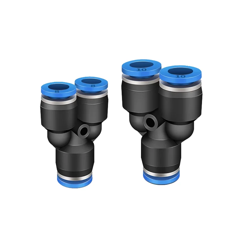 4mm-16mm Hose Tube Union Y Type One Touch Air Pneumatic Push In Quick Pipe Fitting Reducer Pipe Fitting Hose Pipe Fitting 5PCS