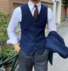 V Neck Slim Fit Single Breasted Slim Fit Herringbone Men‘s Vest For Jacket Casual Business Men's Waistcoat 1