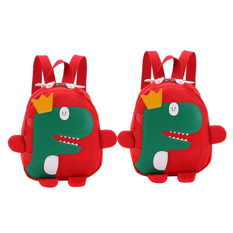 FX-2X Cute Kids Kindergarten School Bag 3D Cartoon Dinosaur Mini Backpack New Baby Boy Girl School Bag Red 6