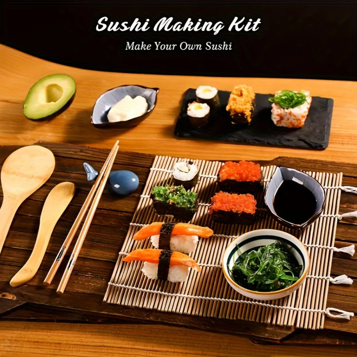 Complete Sushi Making Kit with Rolling Mats, Chopsticks & Mold – Ideal
