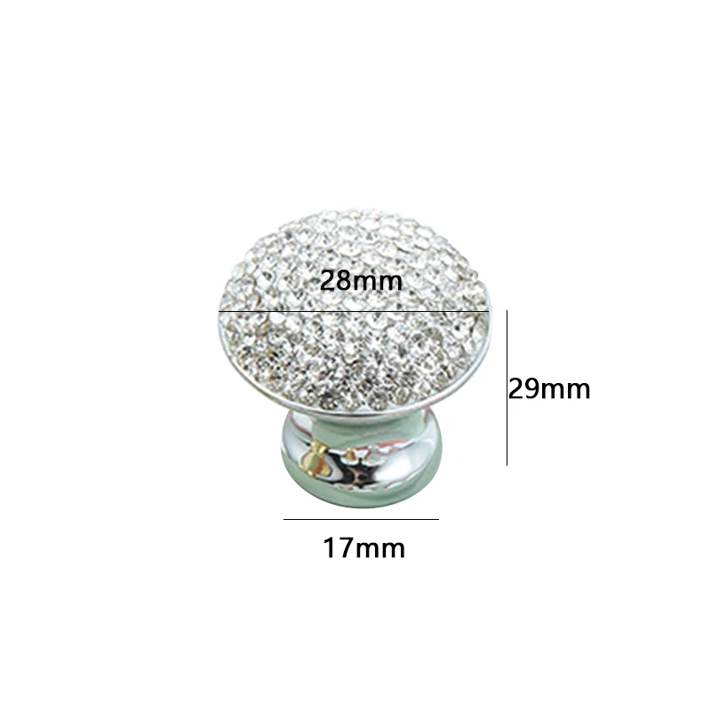 Furniture knobs Shiny crystal ball single hole handle Modern cabinet drawer wardrobe door knob crystal handle diamond
