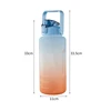 2L Outdoor Large Capacity Sport Water Bottle Creative Plastic Cup Bounce Cover Outdoor Leakproof Straw Cup with Time Marker 5