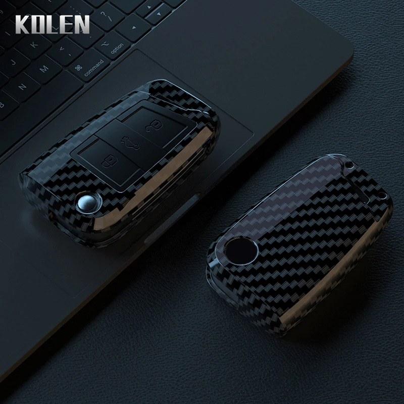 ABS Carbon Fiber Car Key Case Cover