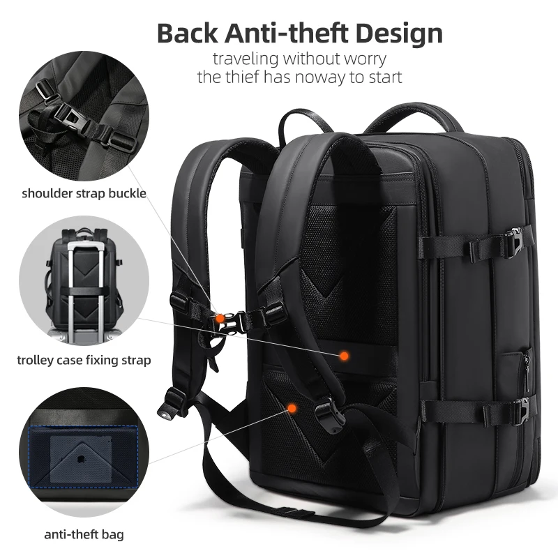 17.3''Laptop Backpack For Men USB Port multi-function Bag
