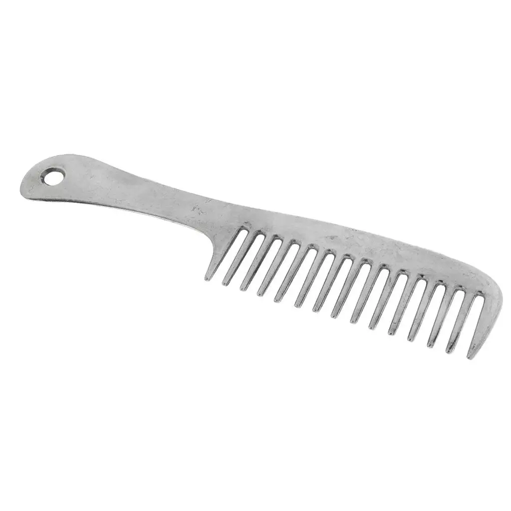 

MagiDeal Quality Stainless Steel Horse Care Products Silver Polished Horse Pony Grooming Comb Tool Currycomb Rustless