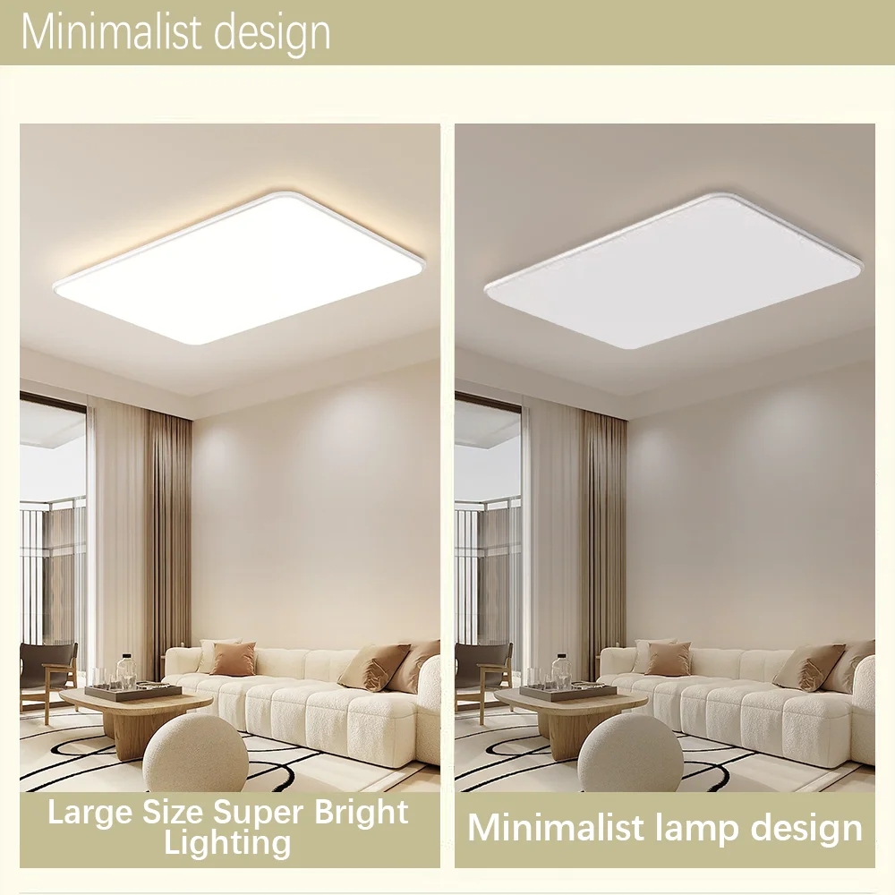 LED Ceiling Light Modern Ultra thin Rectangular Minimalist Living room Bedroom Home Deco Indoor Lighting Fixtures