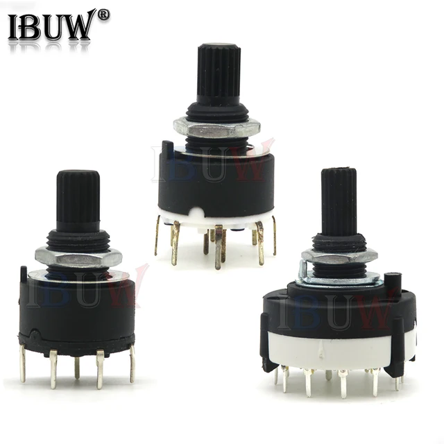 10PCS RS26 4 Pole 3 Position Rotary Band Switch Handle Length 21MM Rotary  Switches & Components, 10PCS RS26 2 POLE 6 Position Rotary Band Switch Handle Length 21MM