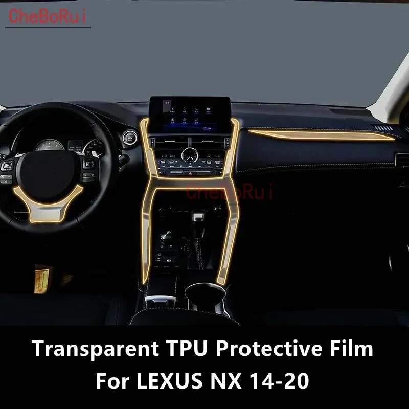 

For LEXUS NX 14-20 Car Interior Center Console Transparent TPU Protective Film Anti-scratch Repair Film Accessories Refit