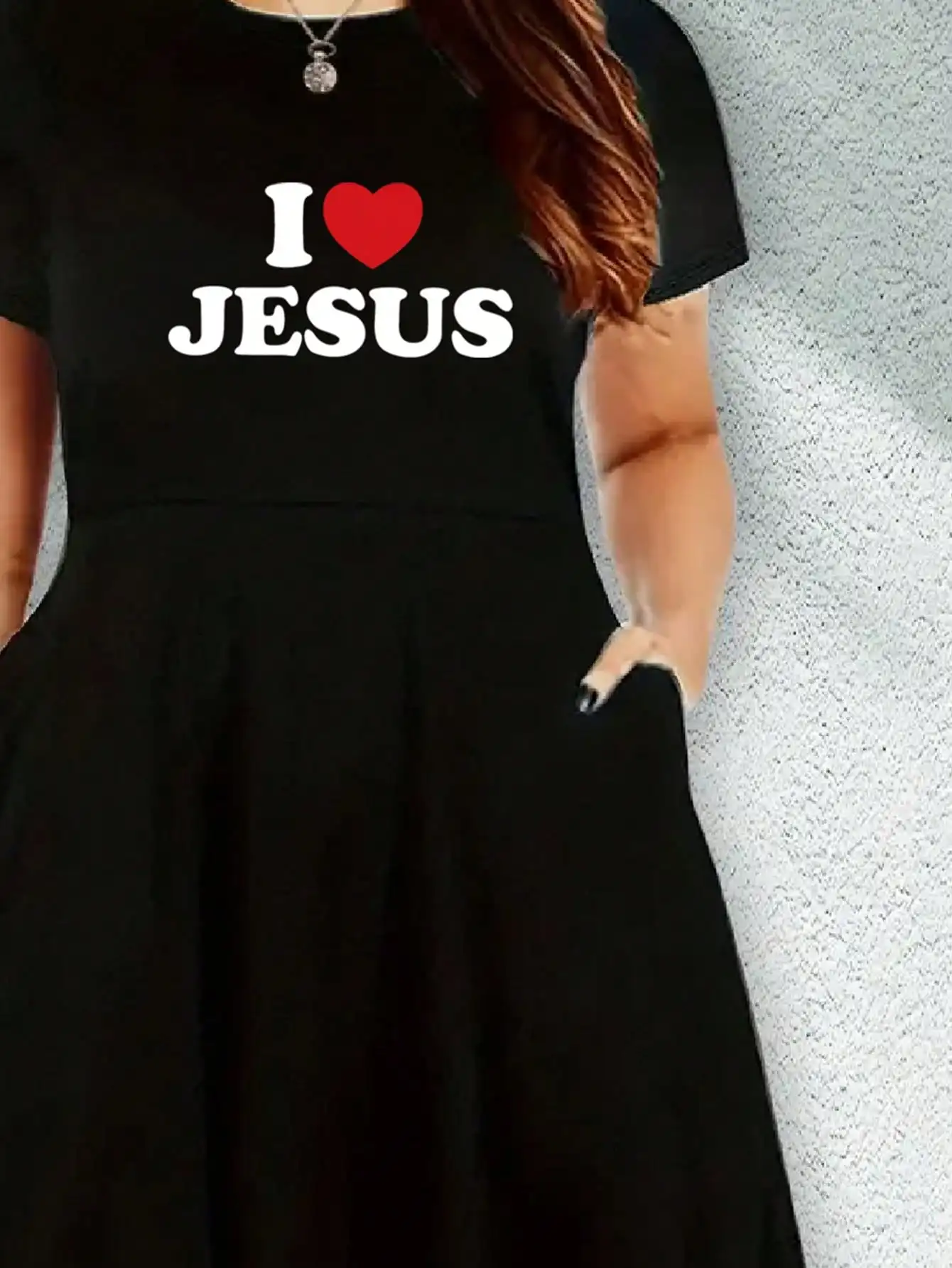Casual Short Sleeve Heather Grey Christian Faith Skater Dress for Women S226ffa0a322646b8855cd8f3f42ca103u