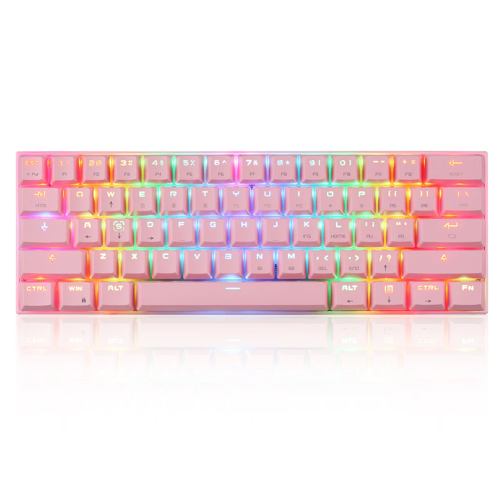 thumbnail image 1 of Teclado mecánico Motospeed CK62 de 61 teclas RGB con USB BT 3.0, modo dual, para juegos con interruptor OUTEMU azul/rojo, larga durabilidad, 1 of 5