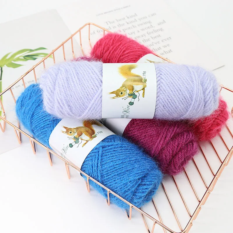 1Pc 75g Squirrel Velvet Yarn for hand Knitting Coat Crochet Hat Thread Sweater Weaving Thread DIY bag hat amigurumi shoe line 4