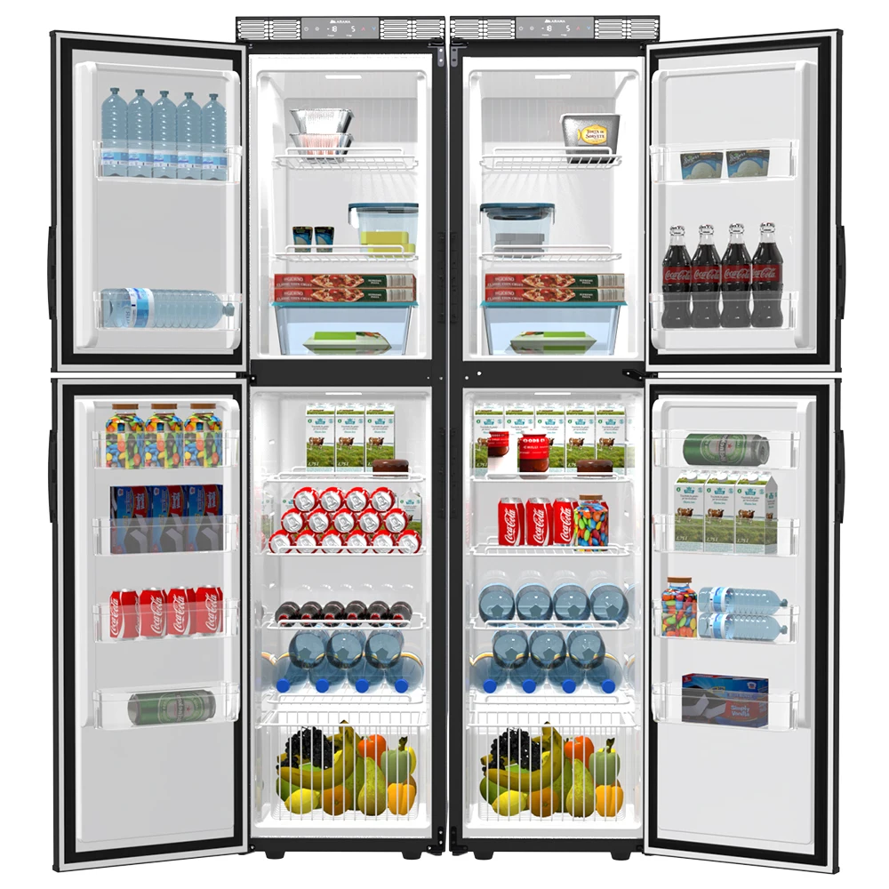 מקרר קרוואן 12V עם מחסנית מובנית למקרר, מערכת חשמלית לרכבת מוטורהום, קמפר ואן