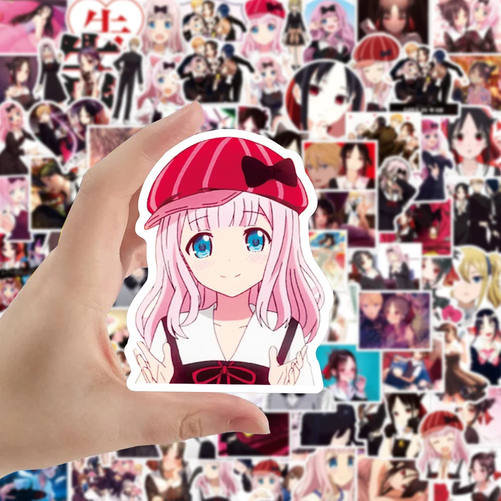 Наклейки Kaguya-sama: Love Is War аниме 100 шт. наклейки Fujiwara Chika Shinomiya Kaguya для автомобиля