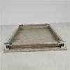 Storage Wooden Tray Leather Plate European Gray Metal Tray Rectangle with Handle Home Hotel Storage Ornaments Serving Plate 6