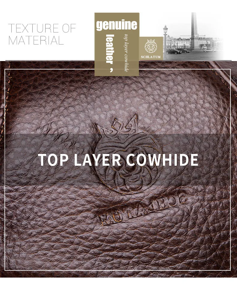 SCHLATUM Echte Leder-Brusttasche für Herren, modische Reisetasche mit Reißverschlussfach, multifunktionale Umhängetasche. – Detail 4