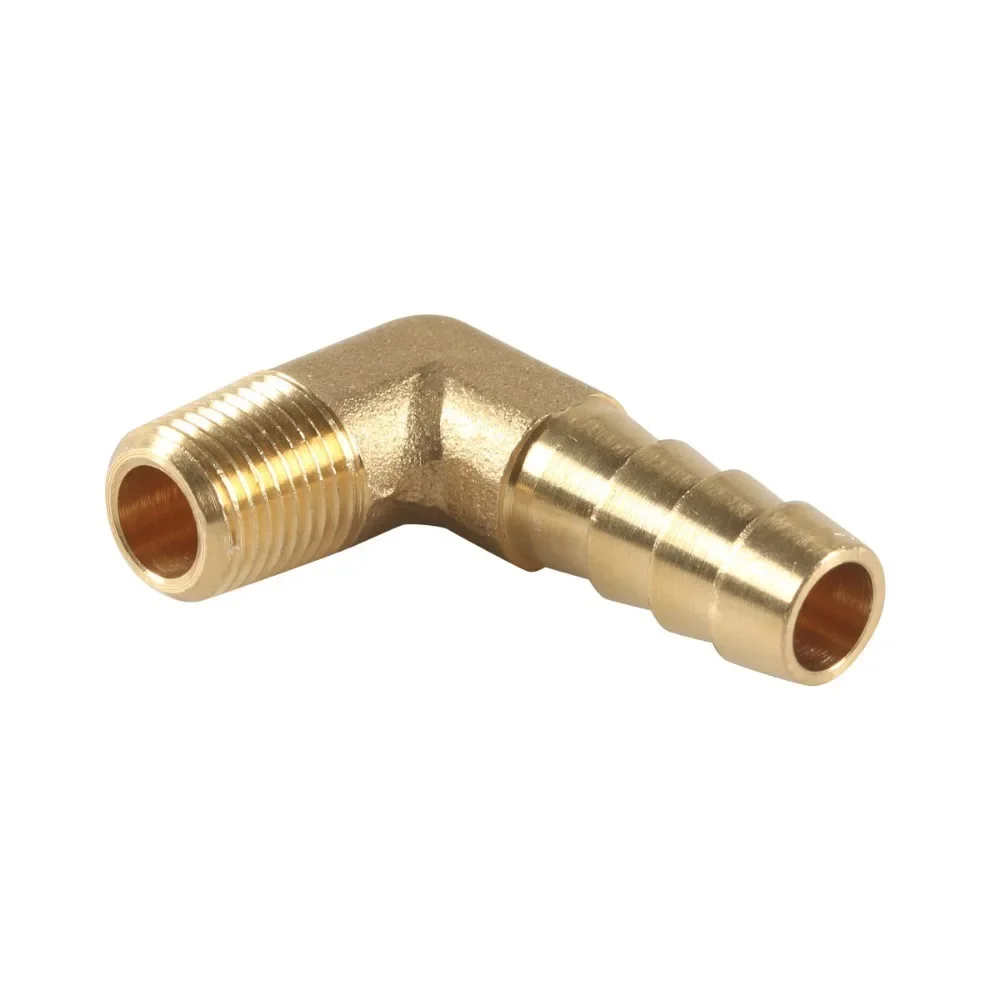 Elbow 90 Degree 1/8" 1/4" 3/8" 1/2" 3/4" NPT Male 1/4-3/4 Inch Hose Barb Tail Brass Pipe Fitting Connector Adapter Water Gas Oil