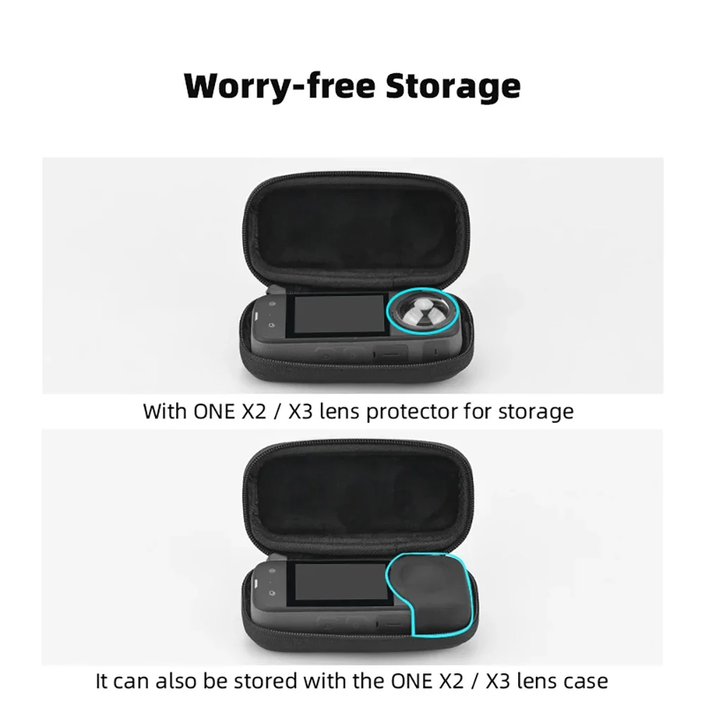 Hard Carrying Case for Insta360 X3 Mini Shell Box PU Protective Travel Bag for Insta 360 X2 Action Camera Accessory