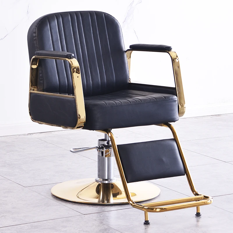 

Pedicure Styling Barber Chairs Aesthetic Ergonomic Luxury Golden Rotating Chair Beauty Coiffeur Stuhl Salon Furniture MQ50BC