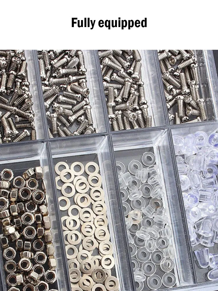 Description Picture 4 of itemGlasses Screw Set Nose Support Lens Leg Nut Frameless Glasses Spacer Cap Accessories 18 Specification Screw Set Box