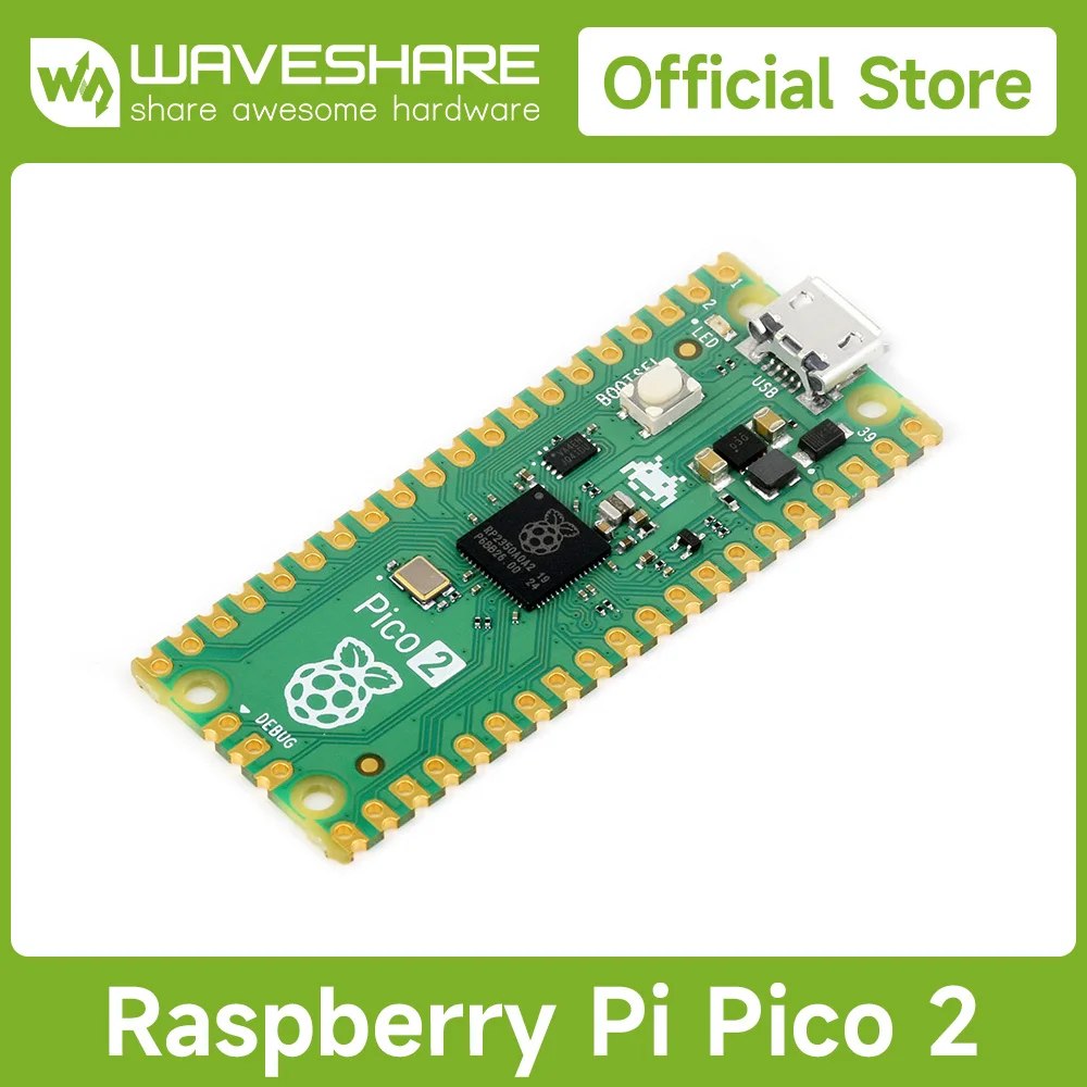 Microcontroller Board Raspberry Pi Pico 2 Microcontroller Board Based on Official RP2350 Chip Dual-core Development Kit with Waveshare Accessory