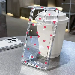 Housse de téléphone claire avec charmant petit cœur rouge - Coque de protection élégante avec bumper