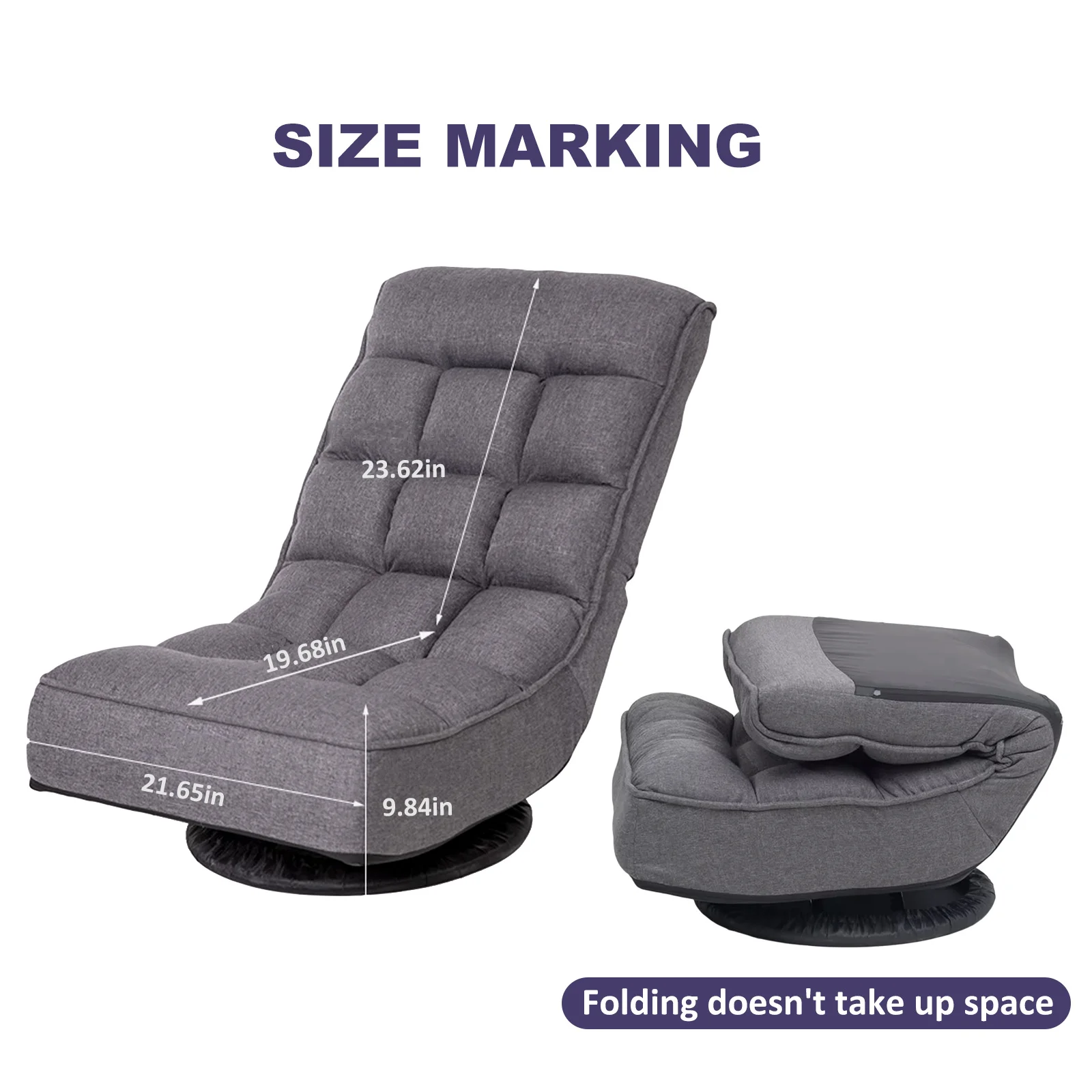 Recliner Chair,Comfy Swivel Chair for Living Room,Adjustable Foam Floor Chair