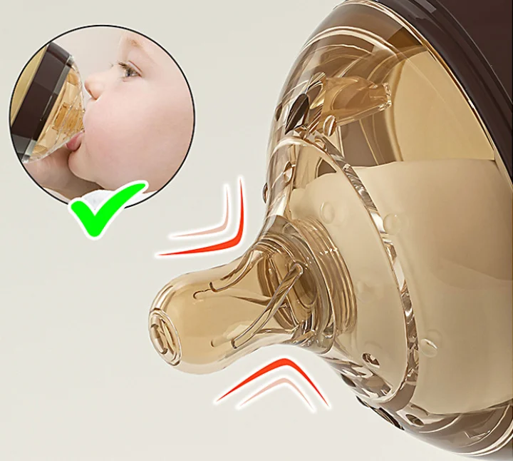 Full silicone milk bottle with wide caliber for newborn babies anti bloating anti choking drop soft 150ML 250ML