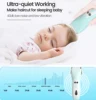 Quiet Baby Hair Trimmer Electric Rechargeable Kids Hair Clipper for Children Sleep Haircut Safe Ceramic Blade Waterproof 3