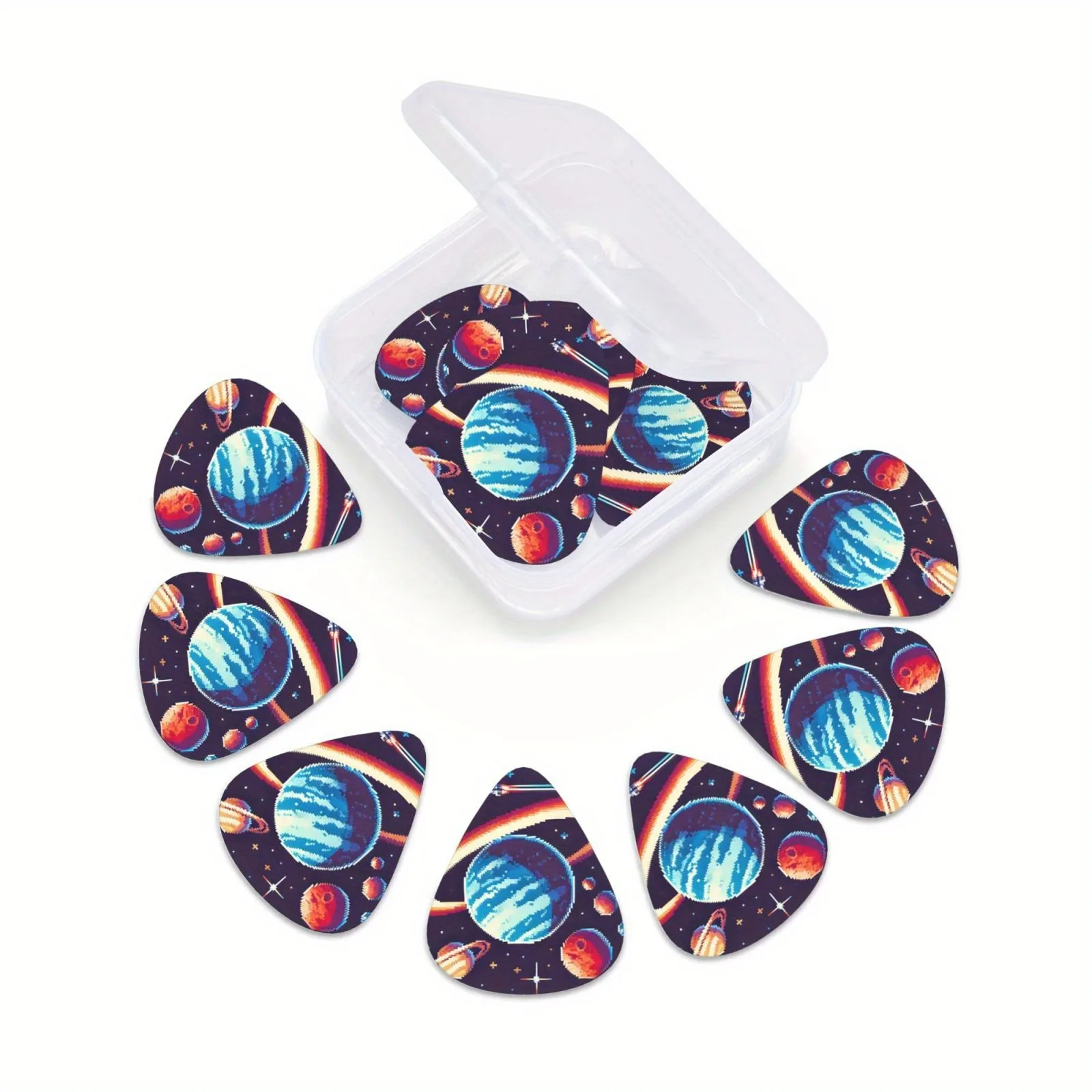0.71/1.0Mm 12PCS Guitar Picks Premium ABS Material Smooth Finish Dual-Sided Color Printing PP Storage Box