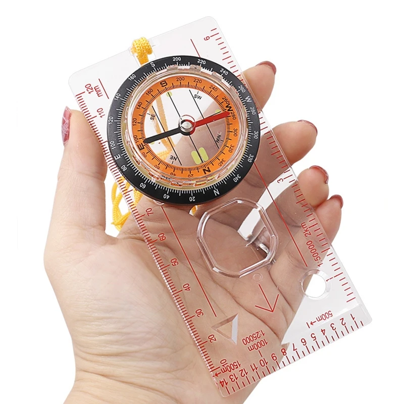 styleinside Folding Map Compass,Magnifying Compass Ruler Scale with Mirror for Camping Hiking and Outdoor Adventuring Compass 