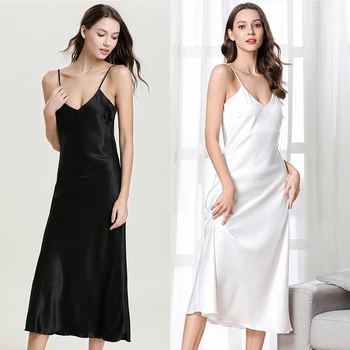 قميص نوم حريمي من الساتان بدون ظهر ، قميص نوم مثير ، حمالة ، كاميسولاس ، فستان سهرة ، ملابس نوم داخلية ، ملابس نوم ، بيجاما 5