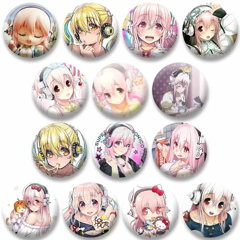 Cartoon Virtuelle Sängerin Super Sonico Mode Brosche Weißblech Soft Button Pins Schmuck Abzeichen für Jacke Tasche Zubehör Fans Geschenke