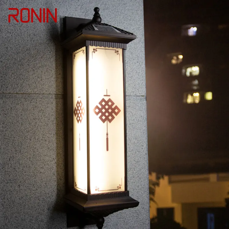 

RONIN Solar Wall Lamp Outdoor Creativity Chinese Knot Sconce Light LED Waterproof IP65 for Home Villa Balcony Courtyard