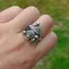 witch Handmade Dainty Vintage nature magic moon skull mushroom ring 5