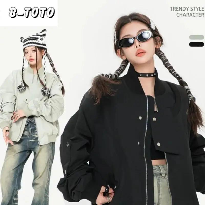 B-TOTO Men And Women With The Same Retro Trend Fashion Personality Workwear Fall Loose Jacket Jacket 2023 New Explosive Models elmsk workwear shorts men s summer outerwear loose casual pants high street trend fashion personality large size quarter l