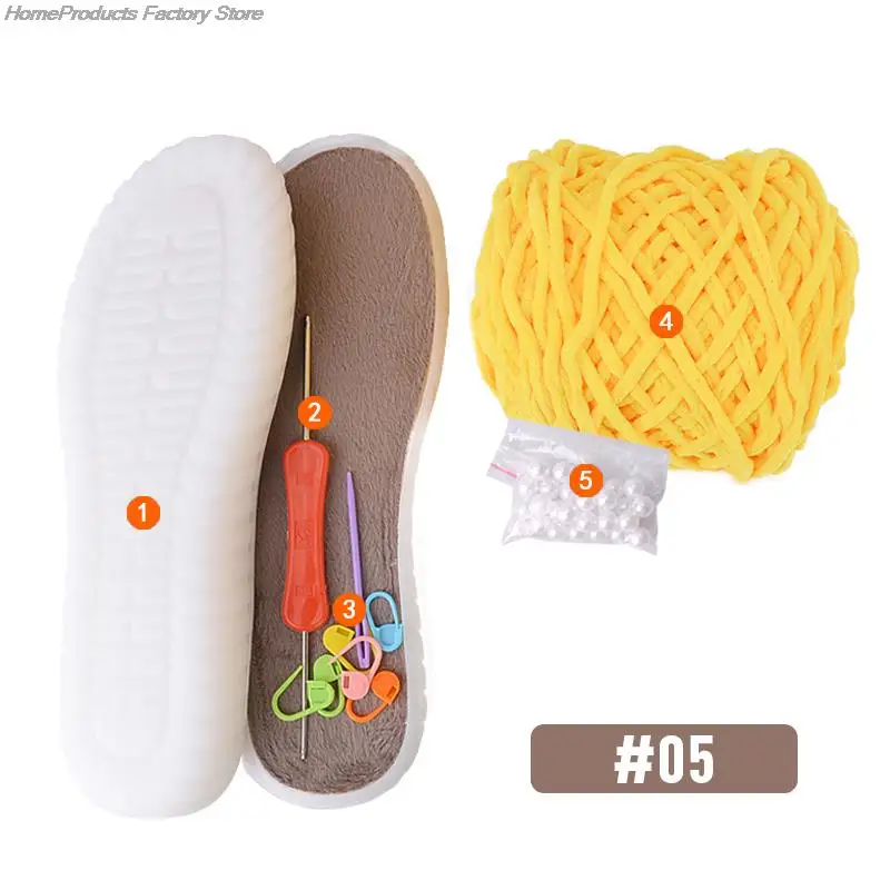 Handgeweven Pantoffels Haak Zolen Zachte Rubberen Zolen + Fluwelen Striplijn Handgebreide Winter Slipper Diy Schoen Haak Materiaal