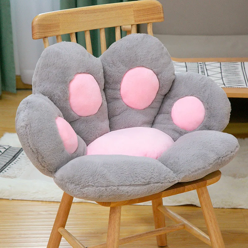 Kawaii Bear Paw Animal Seat Cushion Stuffed Cat Paw Backrest Pillow Plush Animal Sofa Indoor Floor Home Office Chair Decor Gift