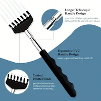 Grattoir à dos télescopique, manche extensible, outil de massage portable en acier inoxydable pour hommes et femmes, masseur de dos télescopique 2