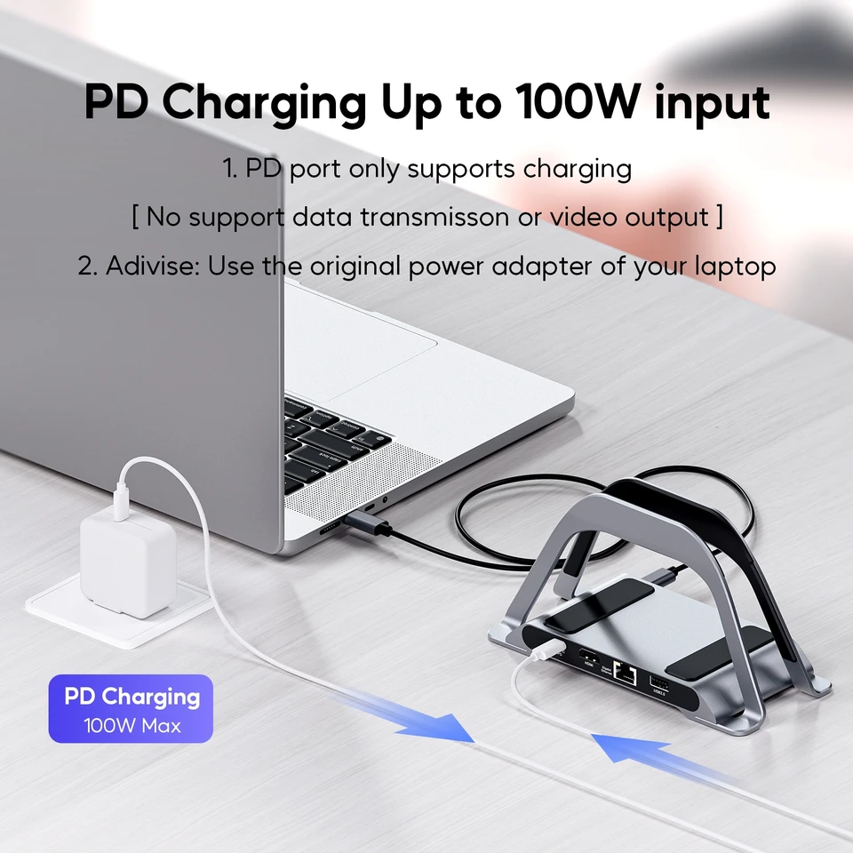 PULWTOP Docking Station Per Laptop, 10 In 1 USB C Mini Dock Con HDMI 4K@ 120Hz/8K@30Hz, LAN 2,5 G, PD100 W, USB A/C Gen2 10Gbps, SD/TF 4.0, USB-C Docking Station Compatibile Con MacBook