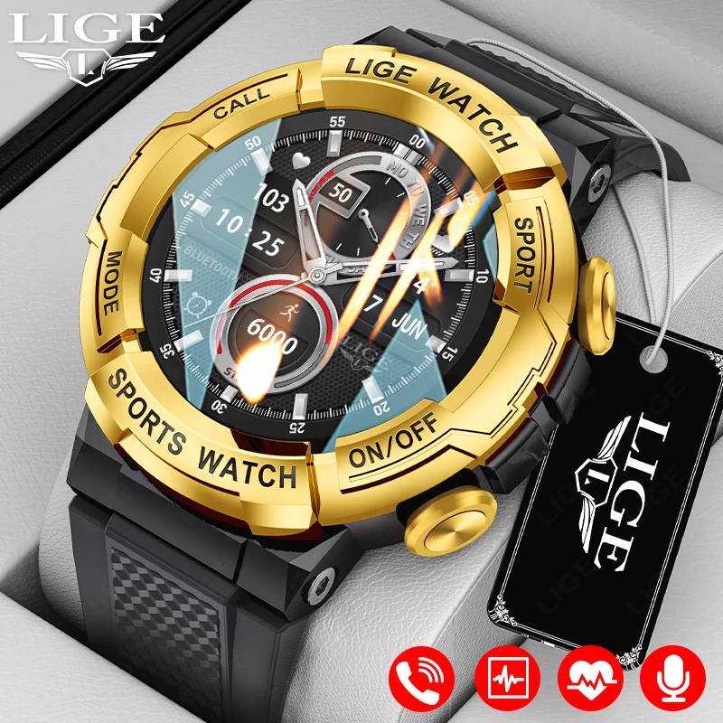 LIGE Voice Calling Smart Watch HD AMOLED Display Health Monitor Sports Watches Bluetooth Phone Calls Smartwatch For Men Women