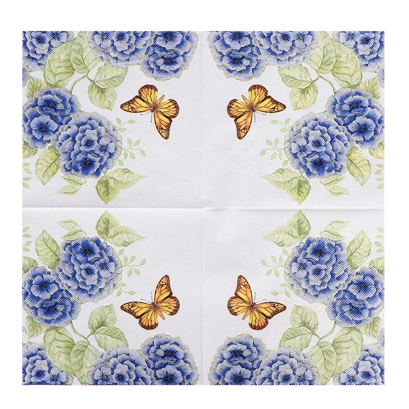 Disposable tableware Paper napkins 20Pcs/Pack Elegant Flowers Decoupage Vintage Flower for Wedding Xmas Party Decor
