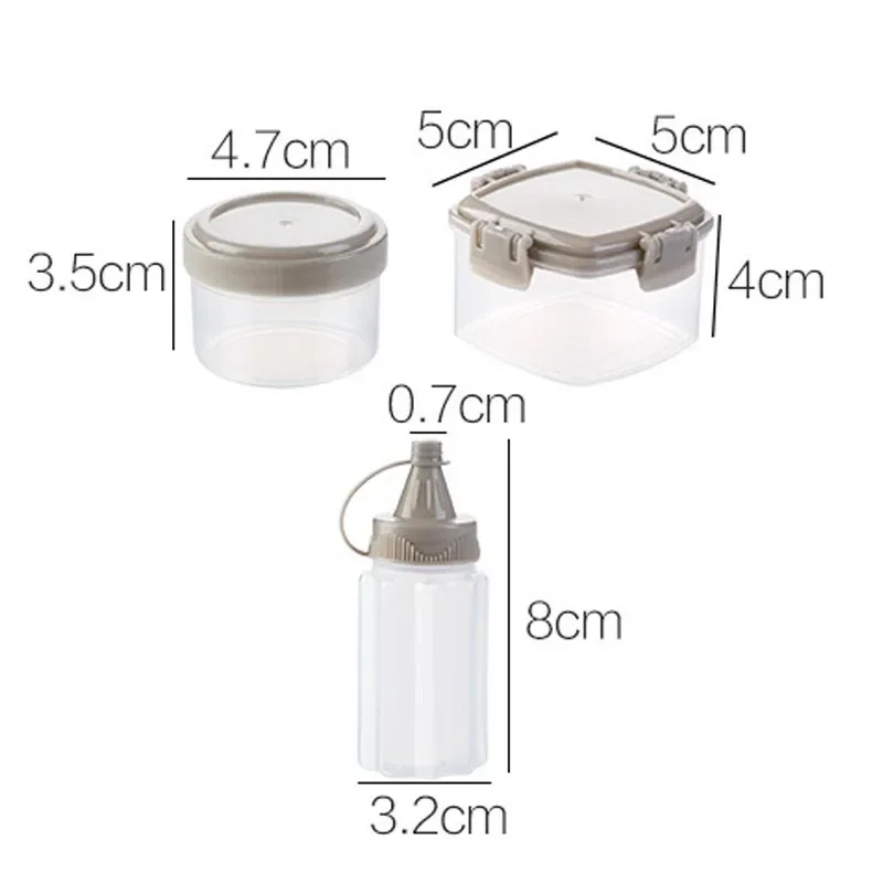 4pcs Plastic Sauce Squeeze Bottle Mini Seasoning Box Salad Dressing Containers Outdoor Portable Barbecue Spice Jar Kitchen Tool 6